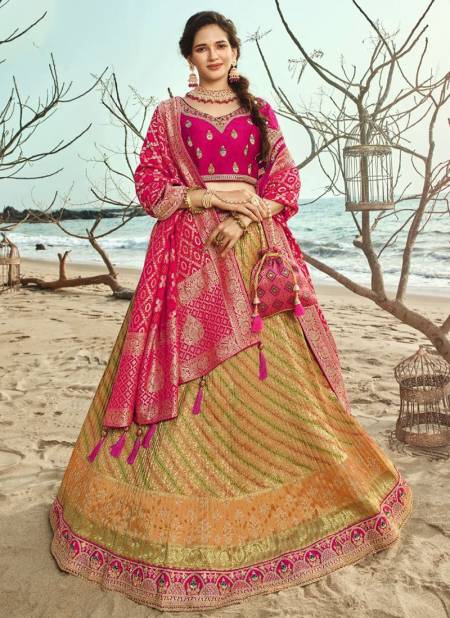 Pink And Gold Colour ROYAL 25 Pheavy Designer Festive Wear Banarasi Silk Lehenga Collection 1004